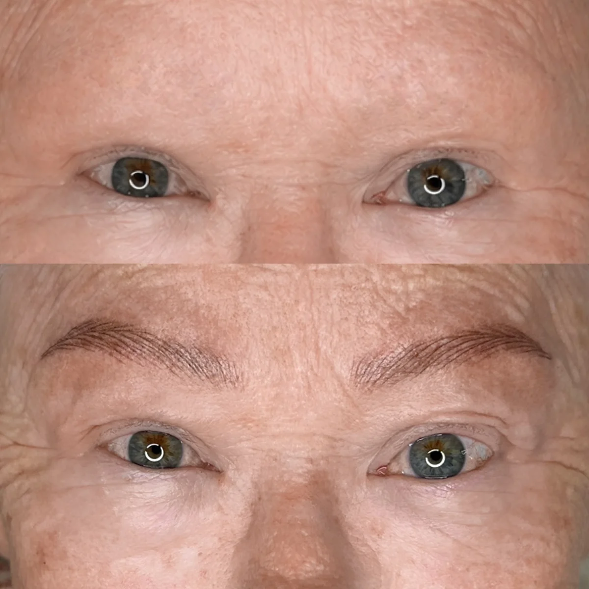Hairstroke brows , permanent make up , before and after