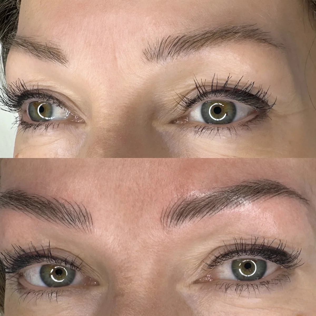 Hairstroke brows , permanent make up , before and after
